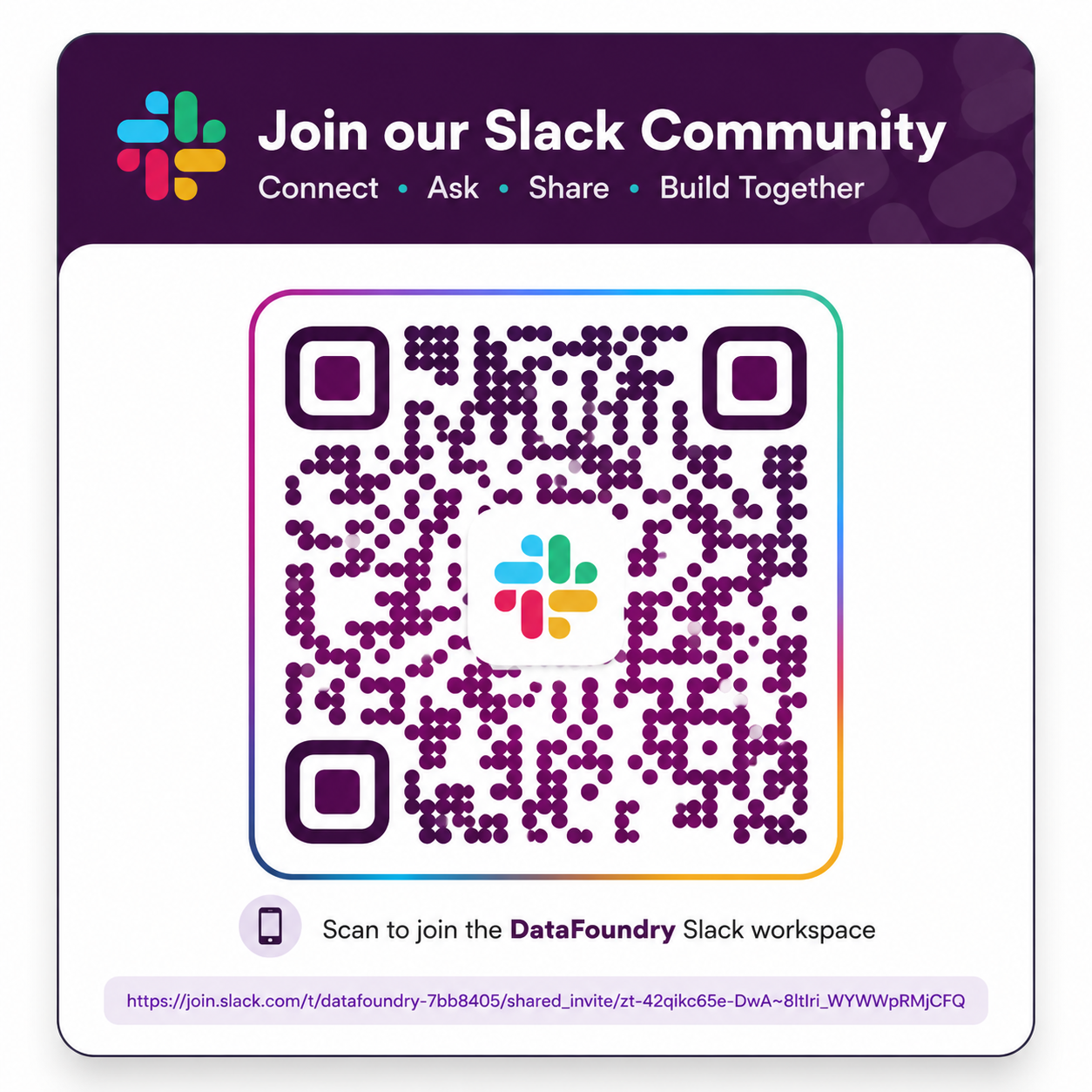 DataFoundry Slack community QR code