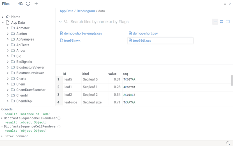 .nwk file handler with interactivity