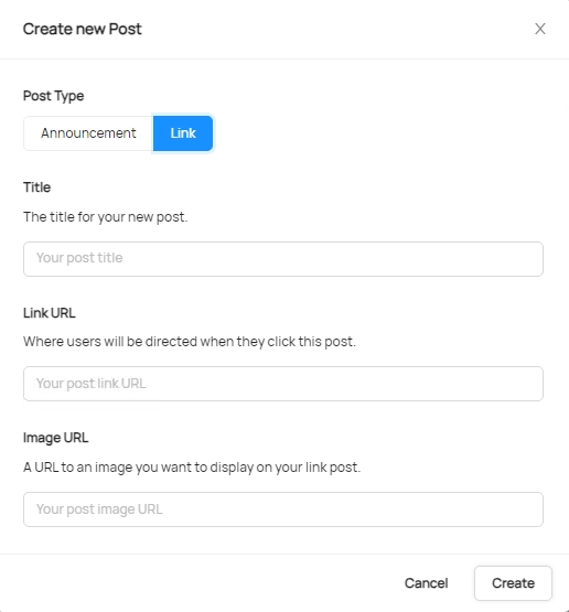 Selecting link post type