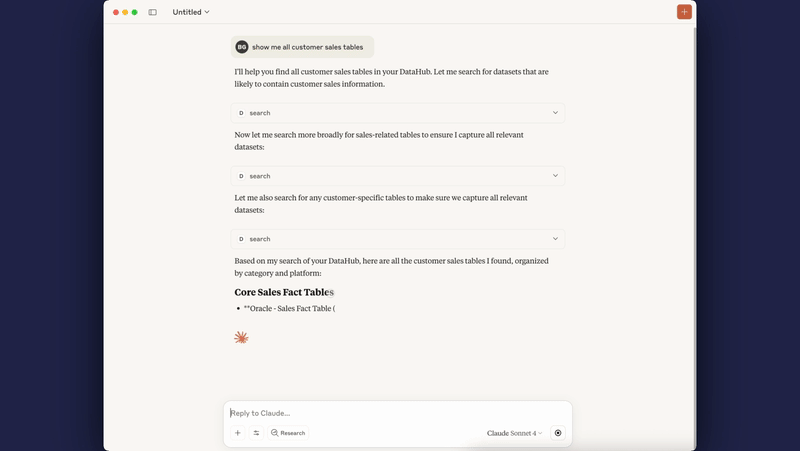 DataHub MCP Demo - Query metadata with AI agents