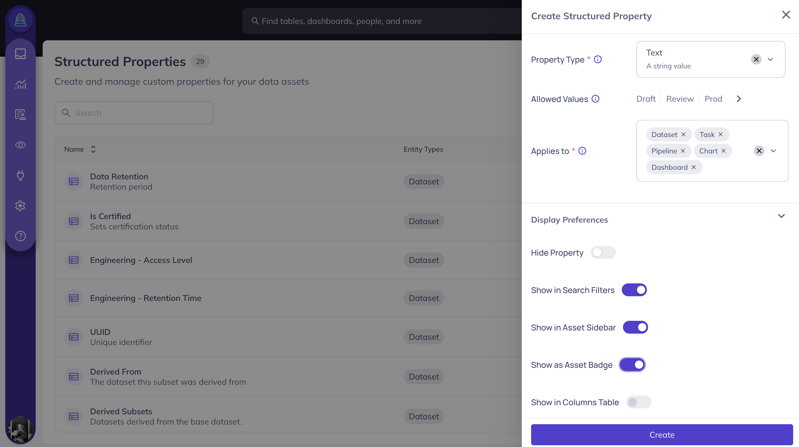 Configure Structured Property Visibility