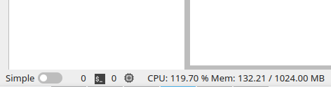 Screenshot with CPU and memory