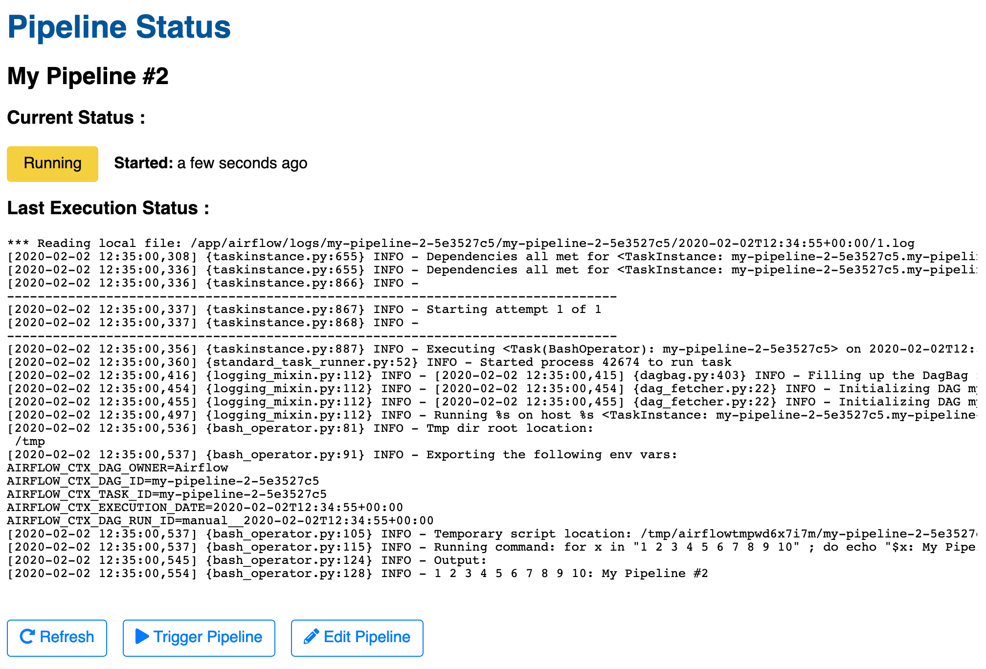 Pipeline Status