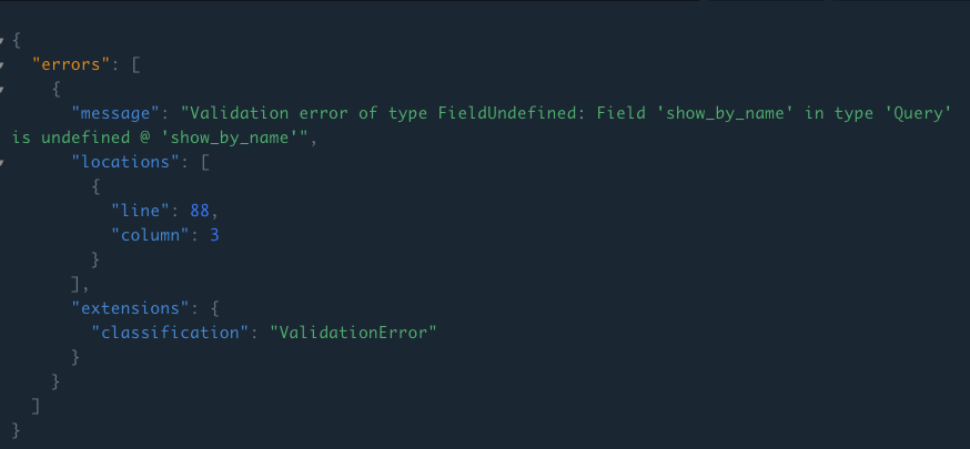 GraphQL "Field undefined" error