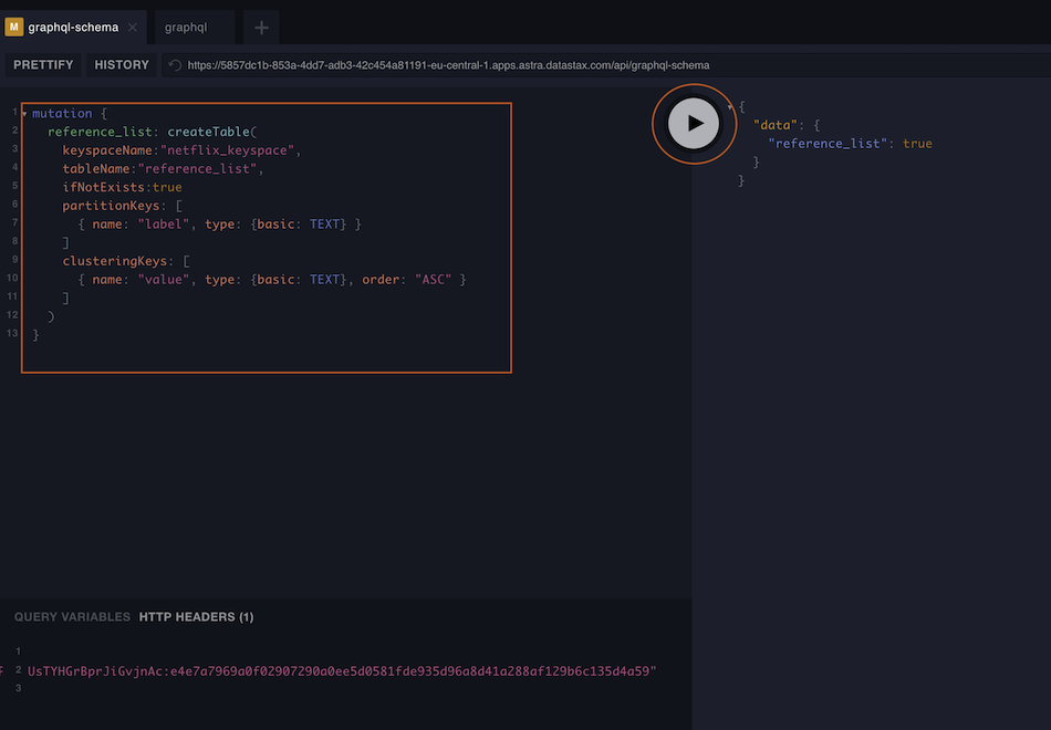 Execute a query in GraphQL Playground