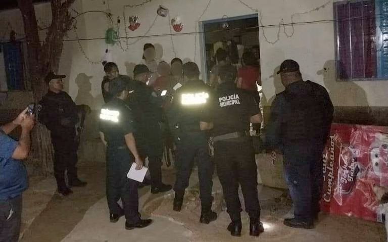 Policías en acción en Jiquipilas, Chiapas