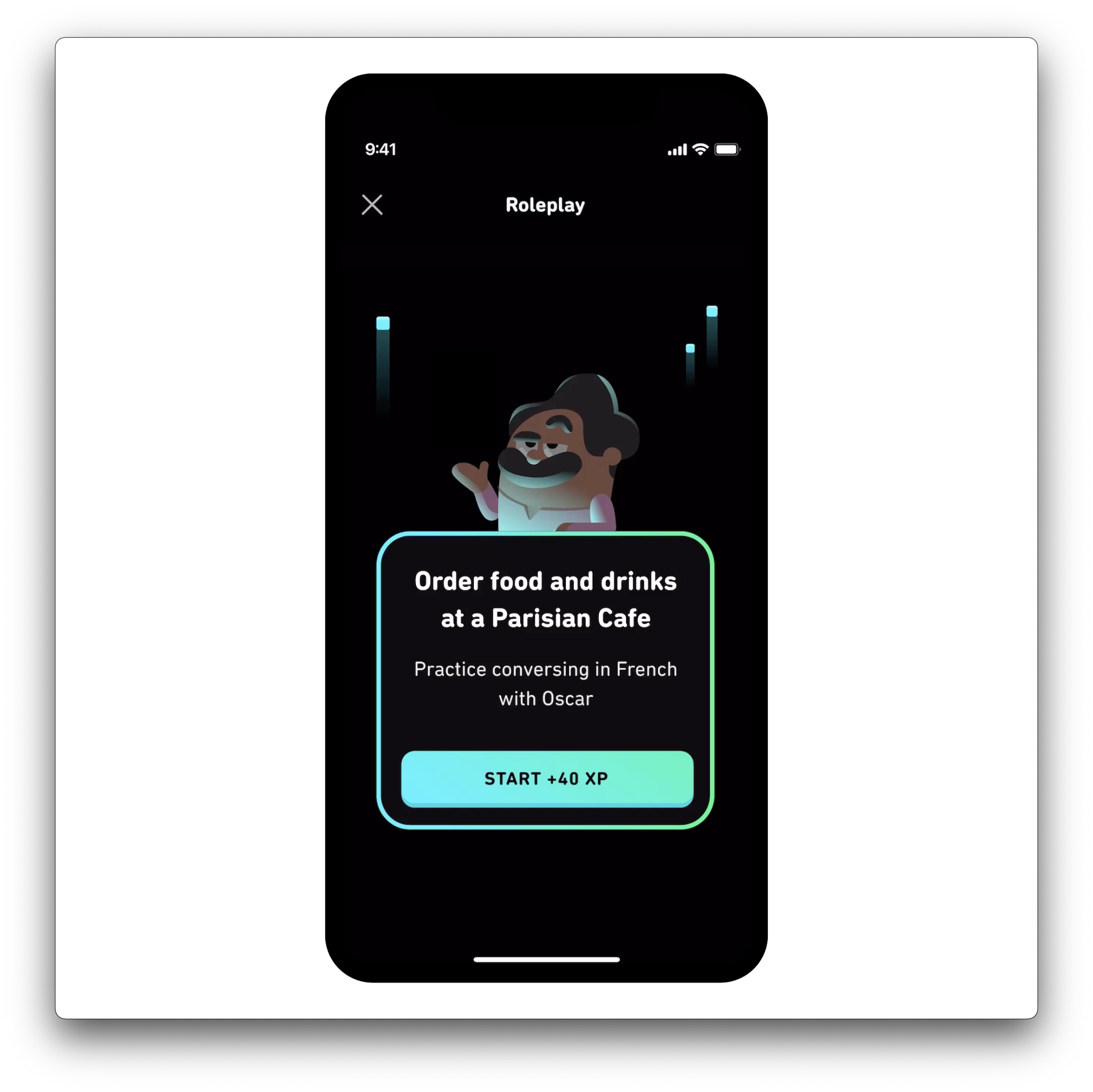 Duolingo Max 的巴黎咖啡馆角色扮演练习