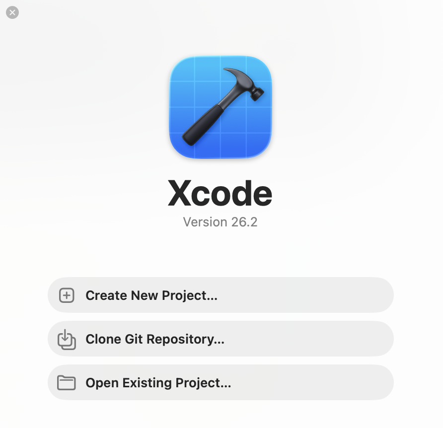 Xcode 欢迎界面