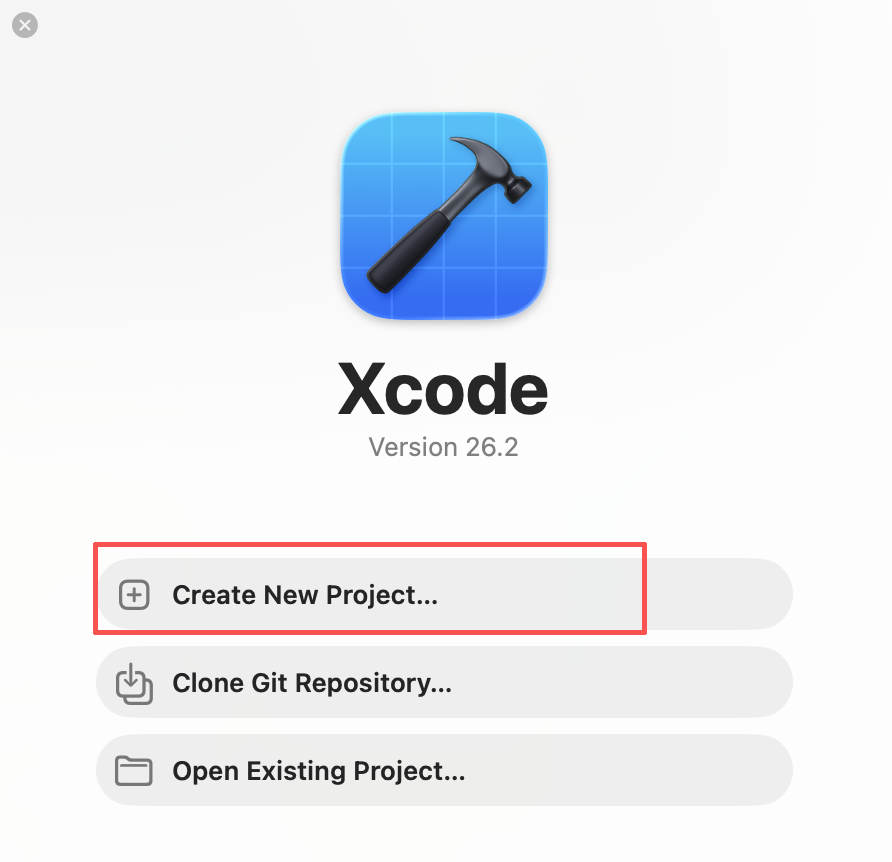 在 Xcode 创建新项目
