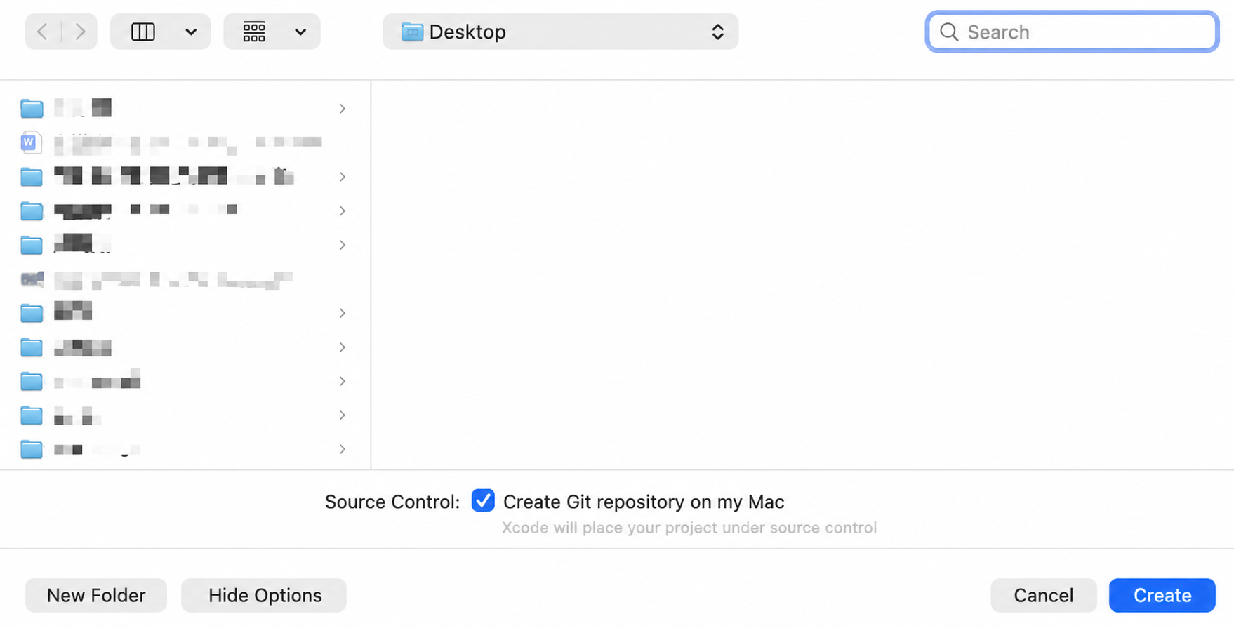 选择 Xcode 项目保存位置