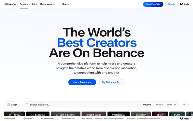 Behance — 完整项目案例库
