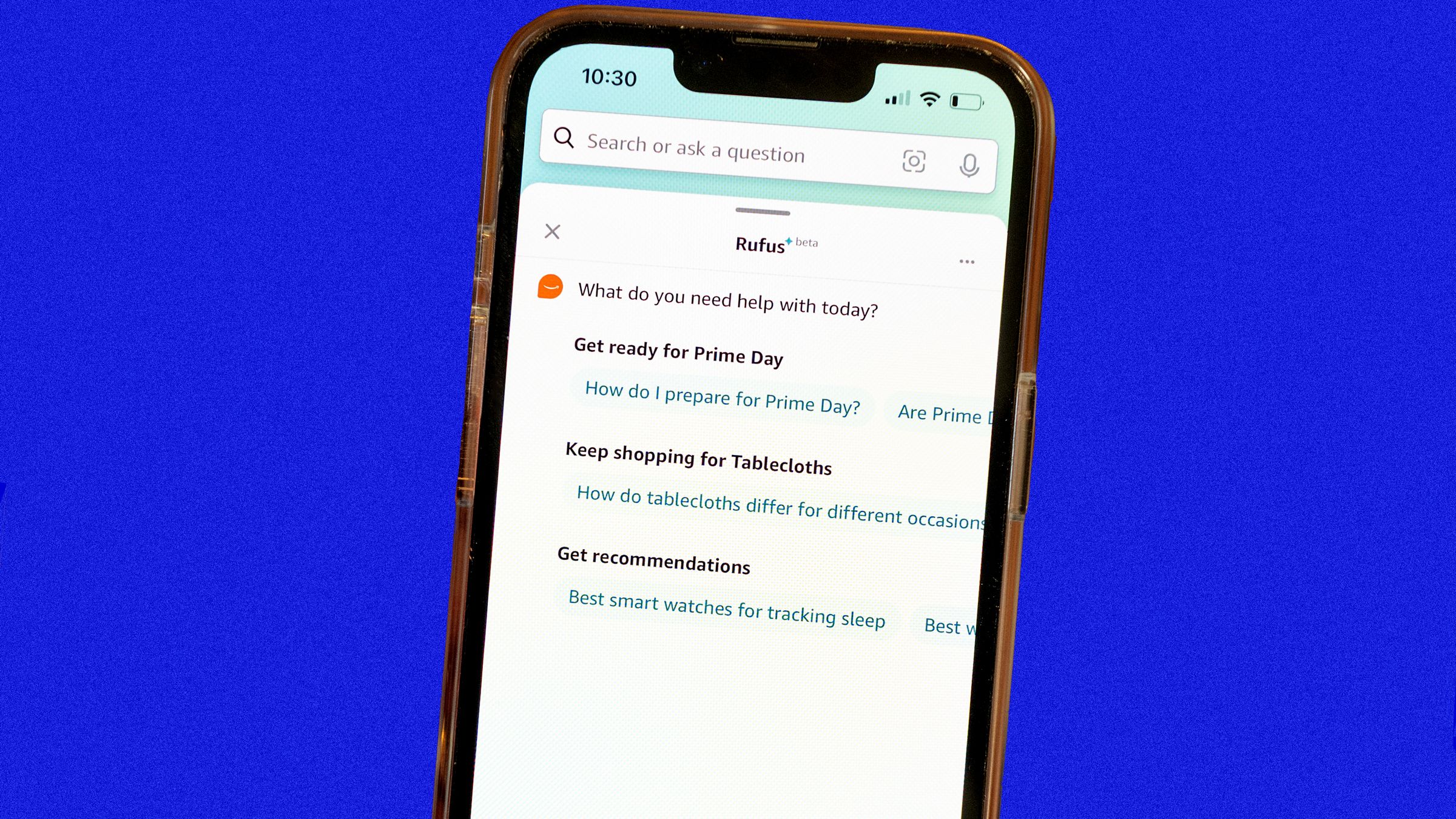 Amazon Rufus 购物助手界面