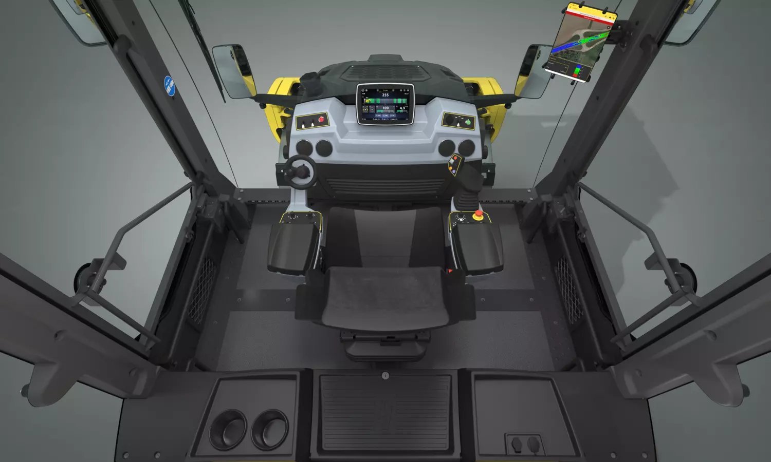 BOMAG 工程机械驾驶室中的 myCOCKPIT 显示终端
