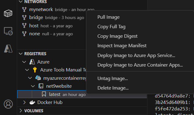 Container Tools 在 VS Code 中管理镜像仓库