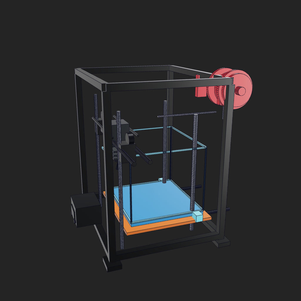 本地复刻的 ForgeCAD 3D 打印机前视图