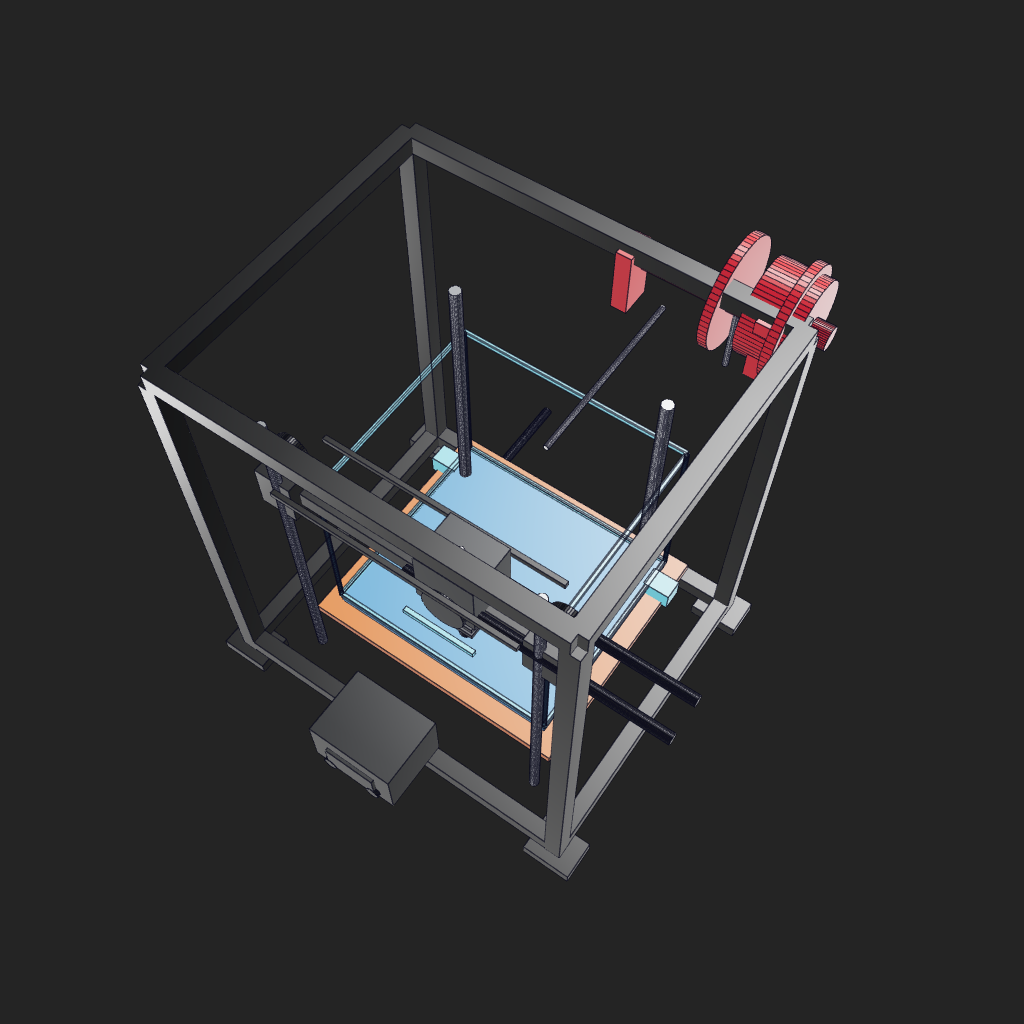 本地复刻的 ForgeCAD 3D 打印机俯视图