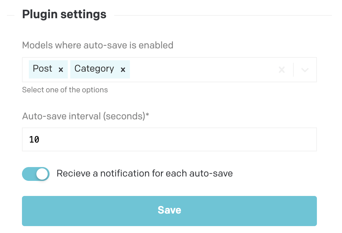 Record Auto-save settings