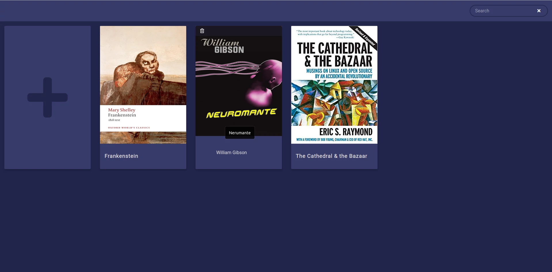 Books library screenshot