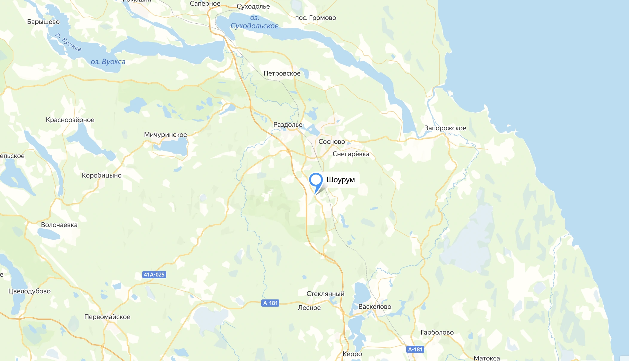 Карта расположения шоурума КОНТУР