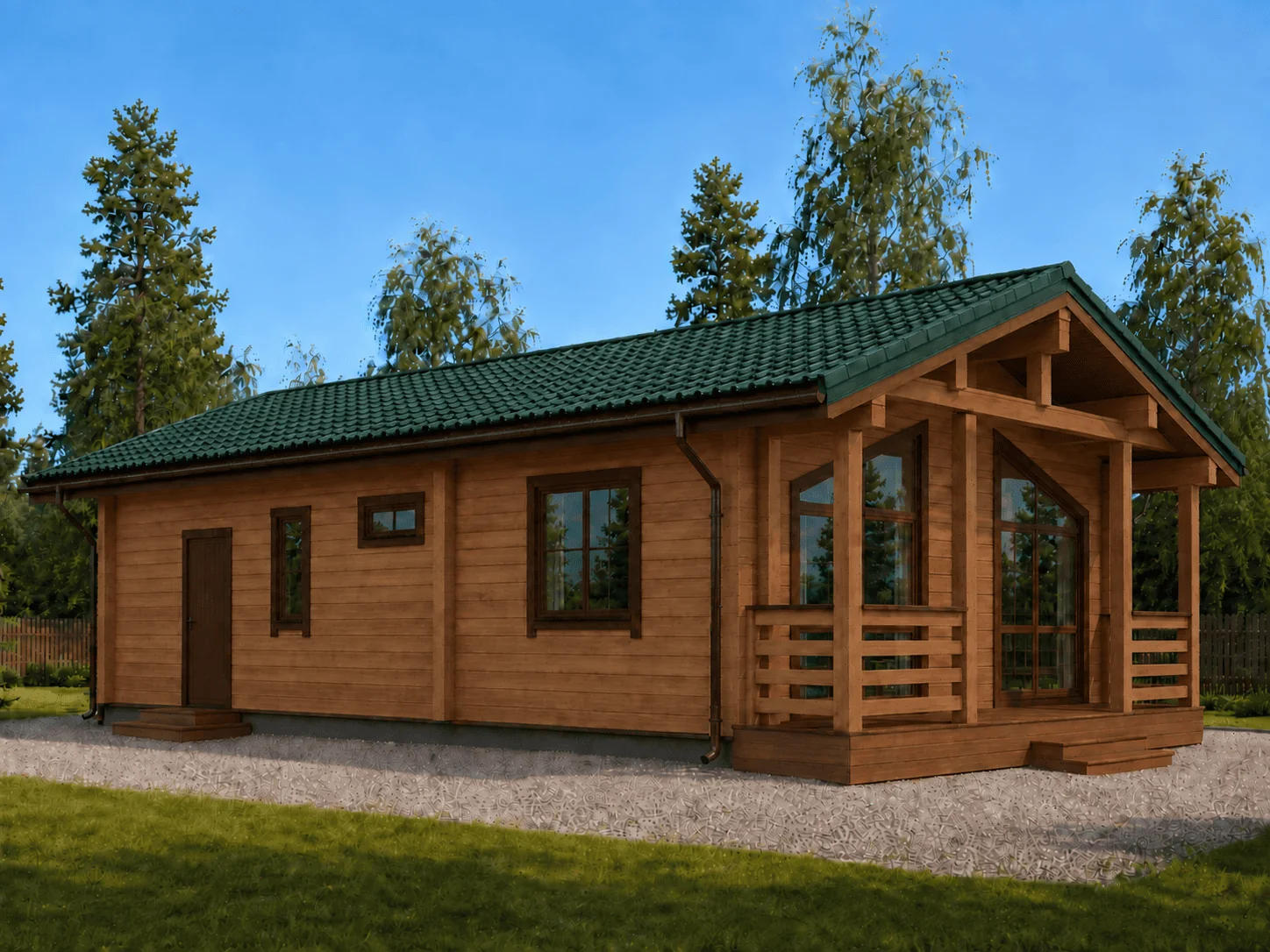 Дом из клееного бруса площадью 83,52 м²