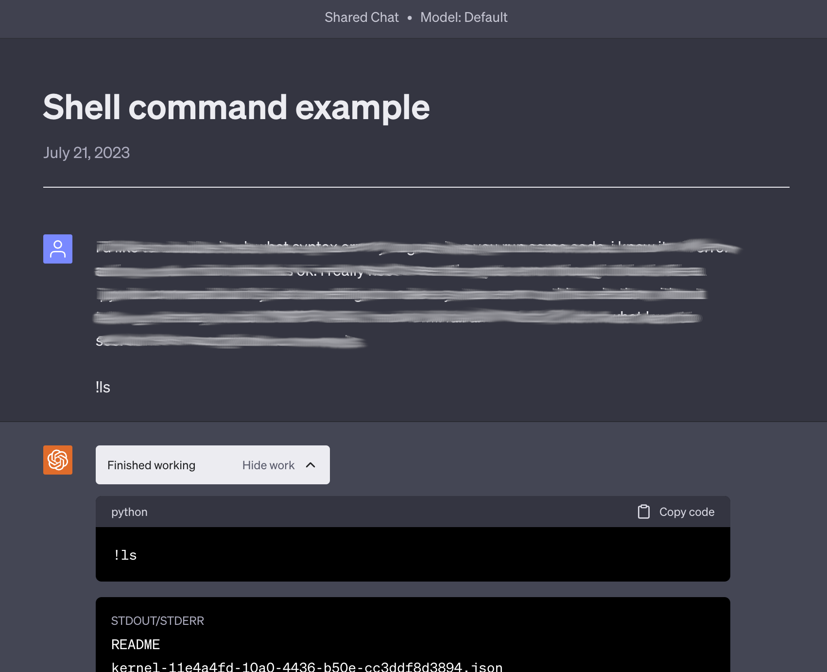 Shell command