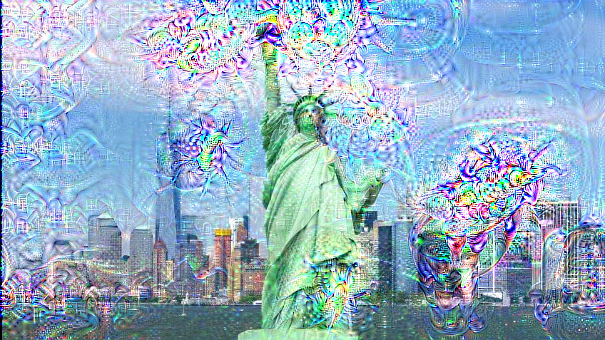 Deepdream on Statue of Liberty