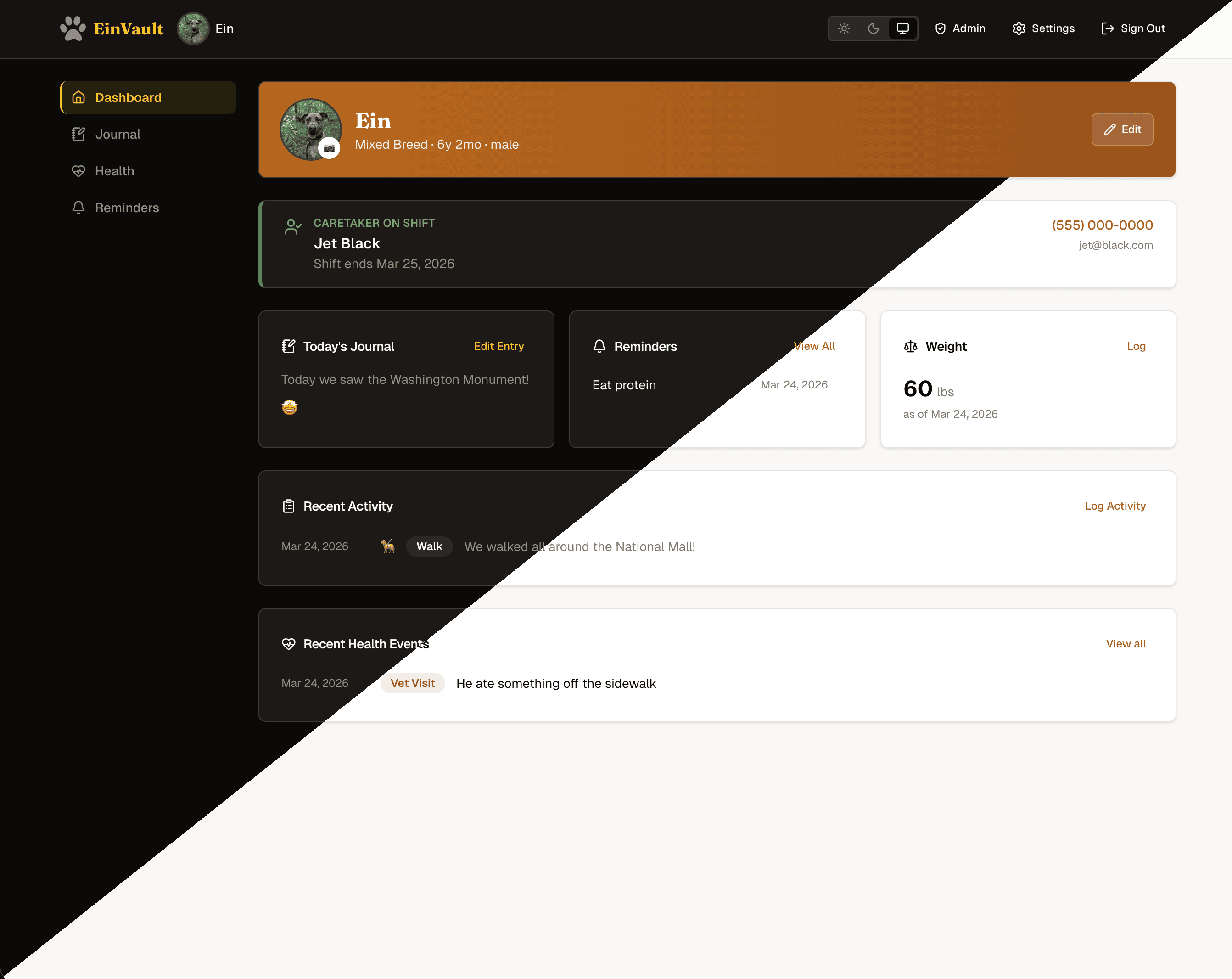 Member dashboard