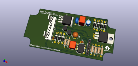 Fuel Gauge PCB 3D render