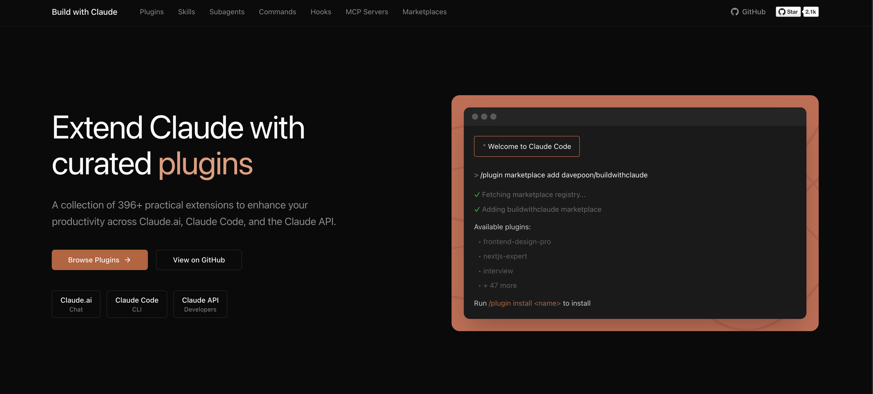 Build with Claude Homepage