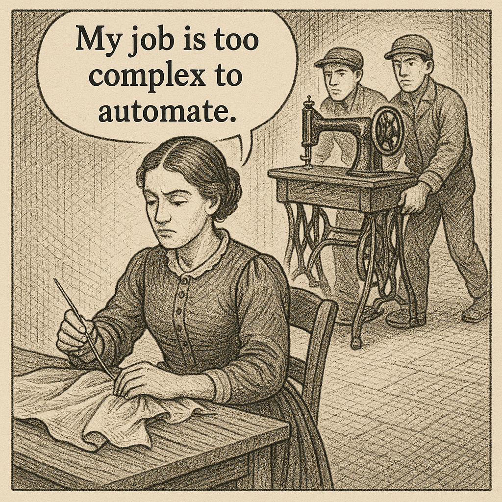 Seamstress sewing