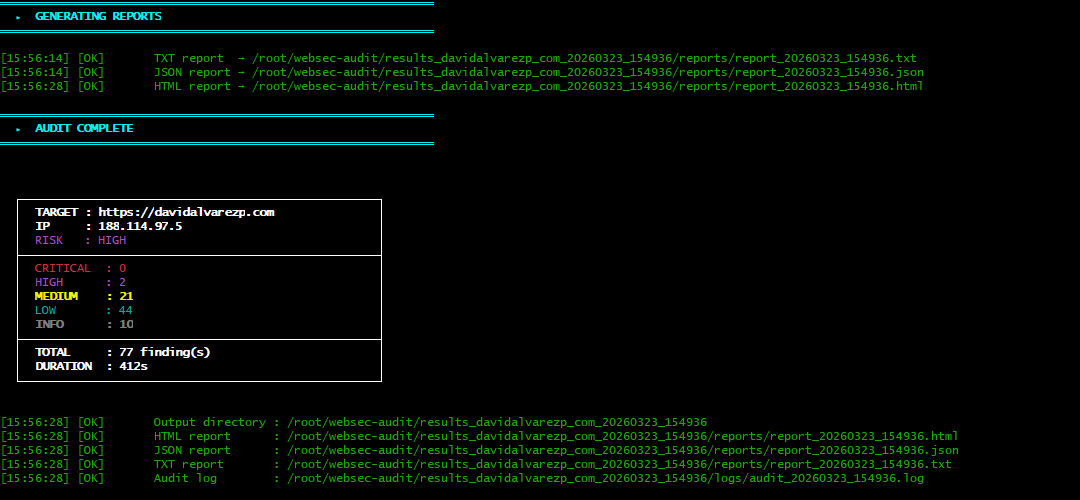 WebSec-Audit End