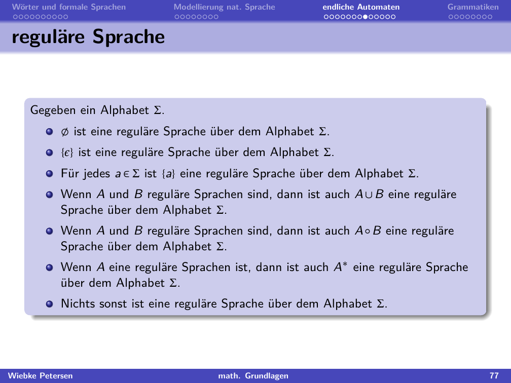 Folie reguläre Sprachen