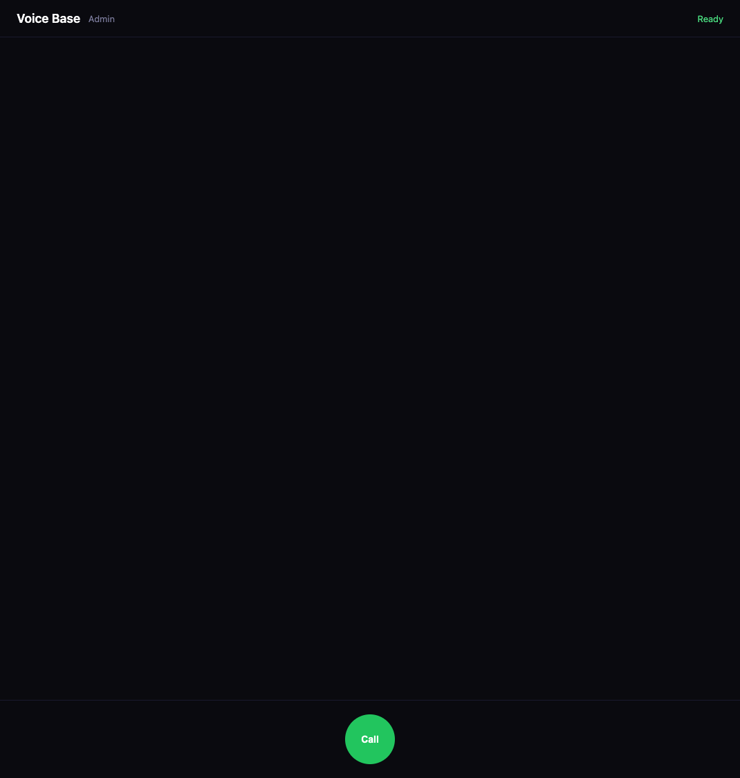 Voice Base — Browser-to-Server Voice UI screenshot