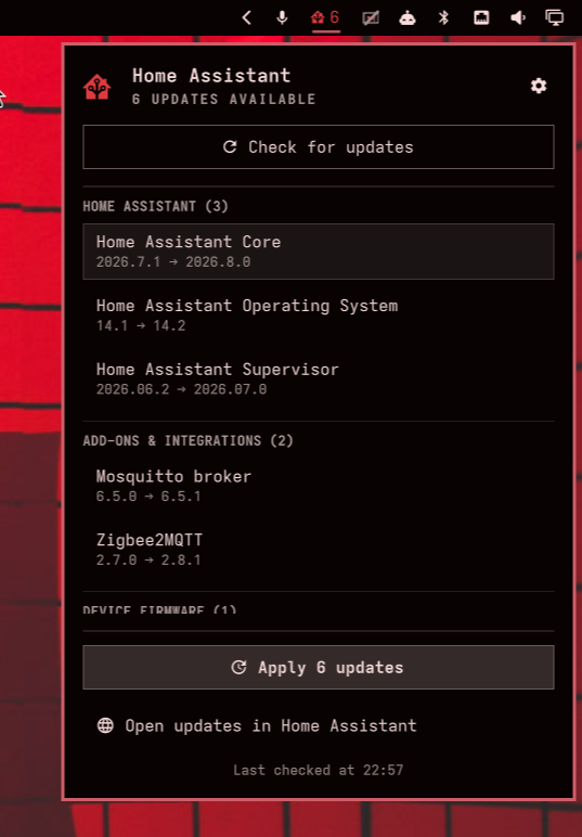 The badge counts what's installable; one button applies the lot