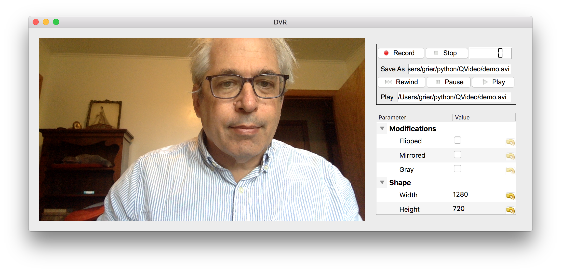 QVideo interface demo
