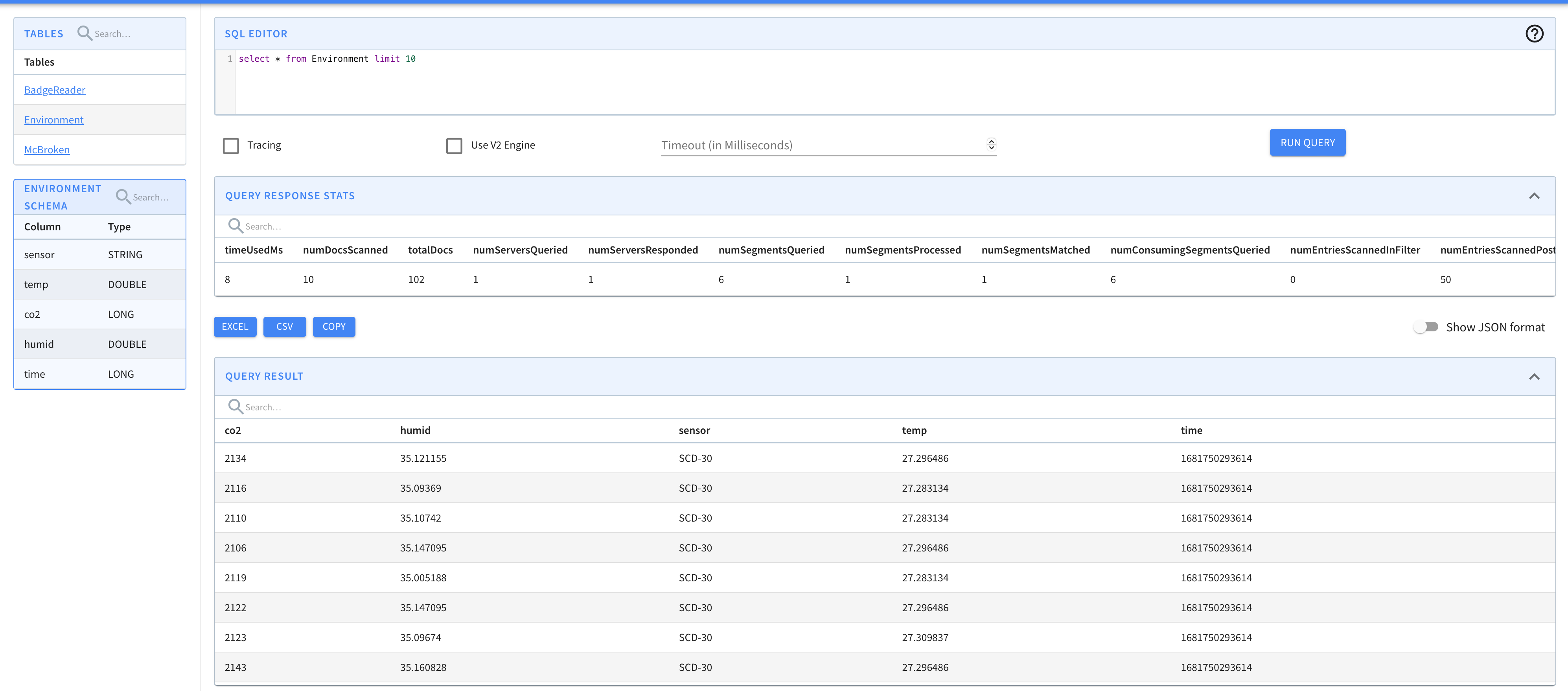 Pinot Query Editor