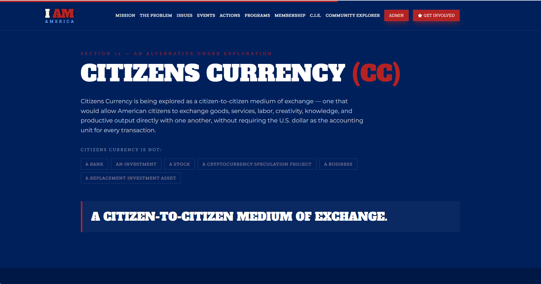 Citizens Currency concept