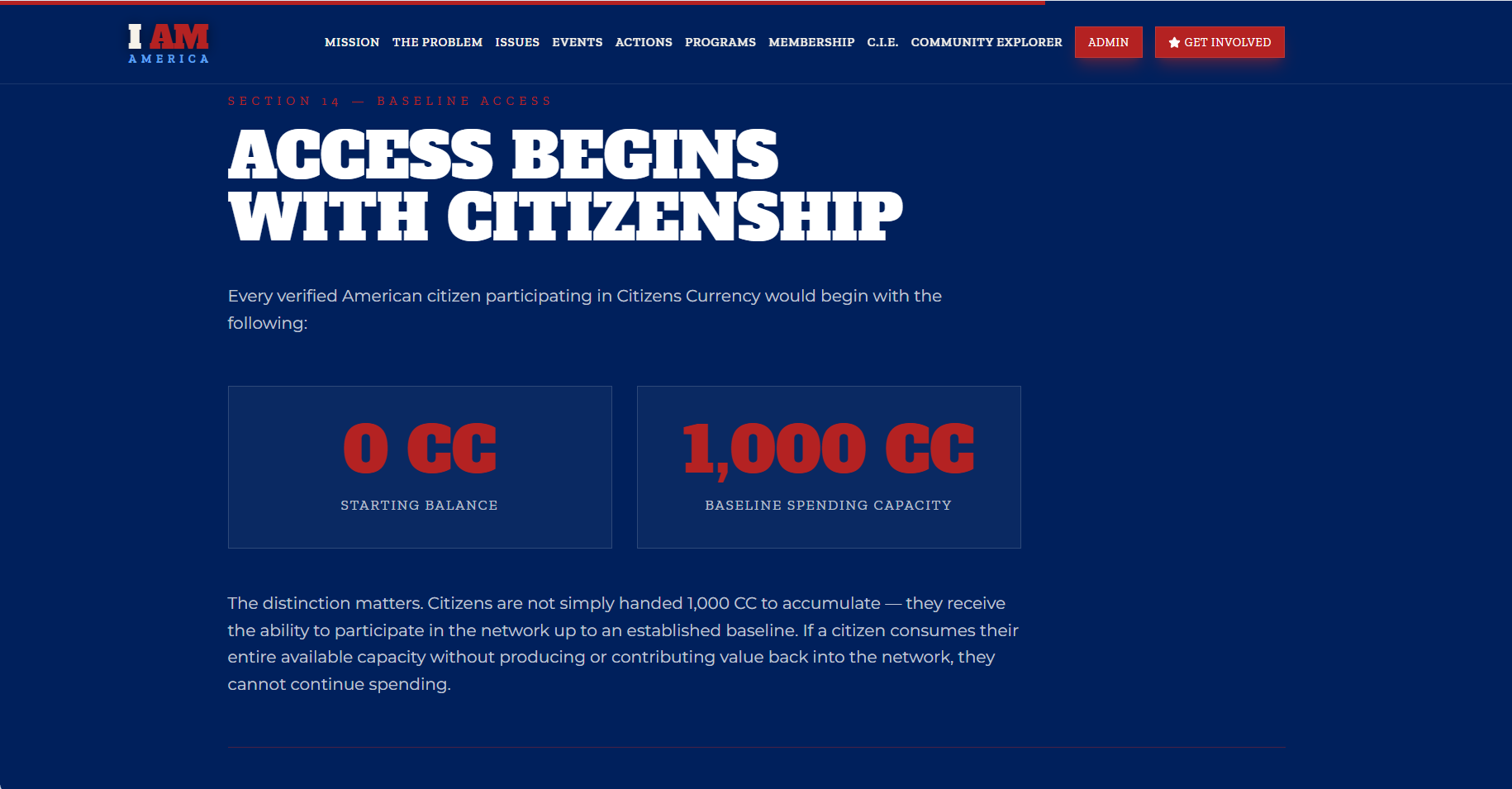 Citizens Currency baseline access
