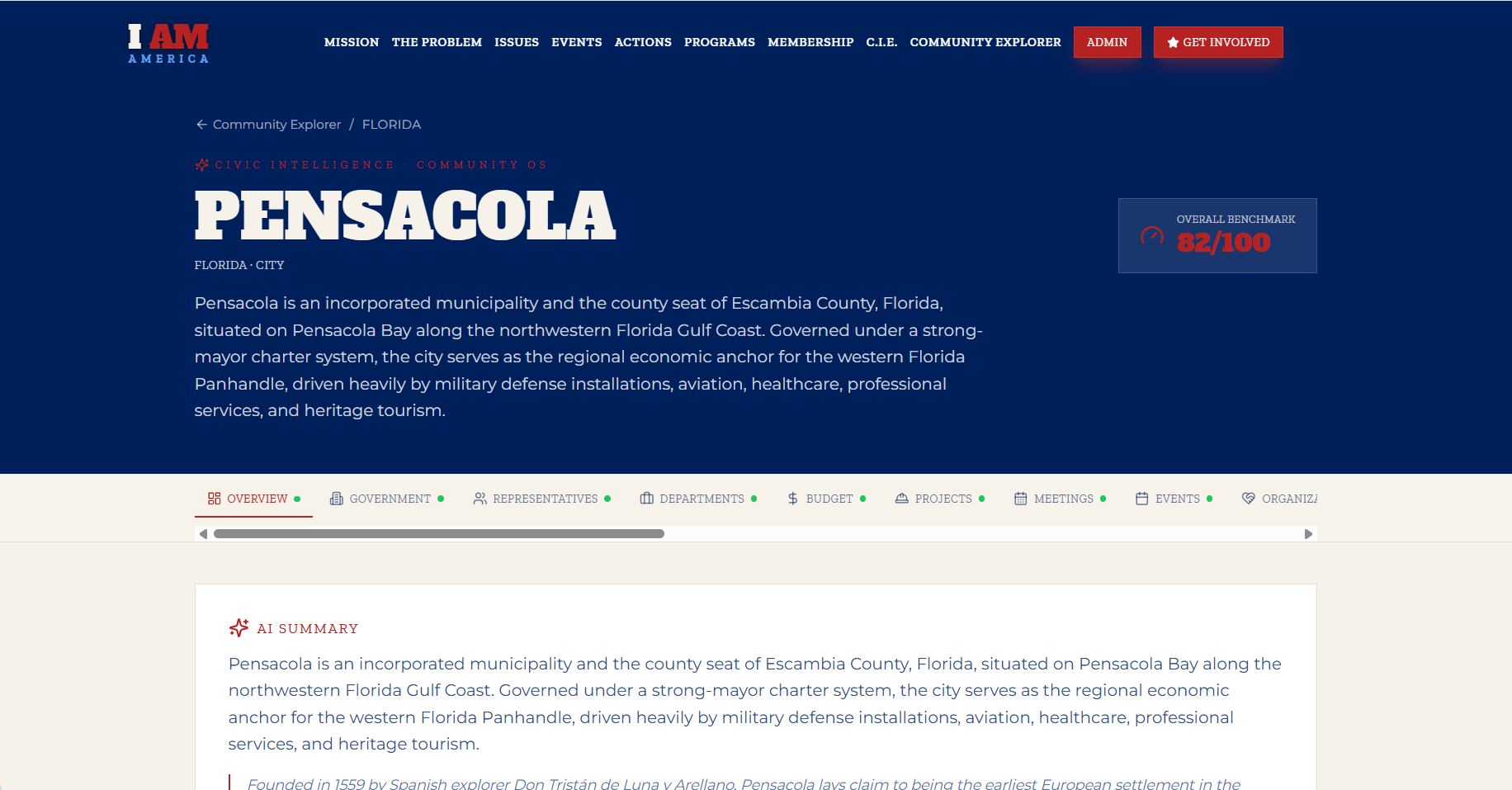 Civic Information Engine city profile