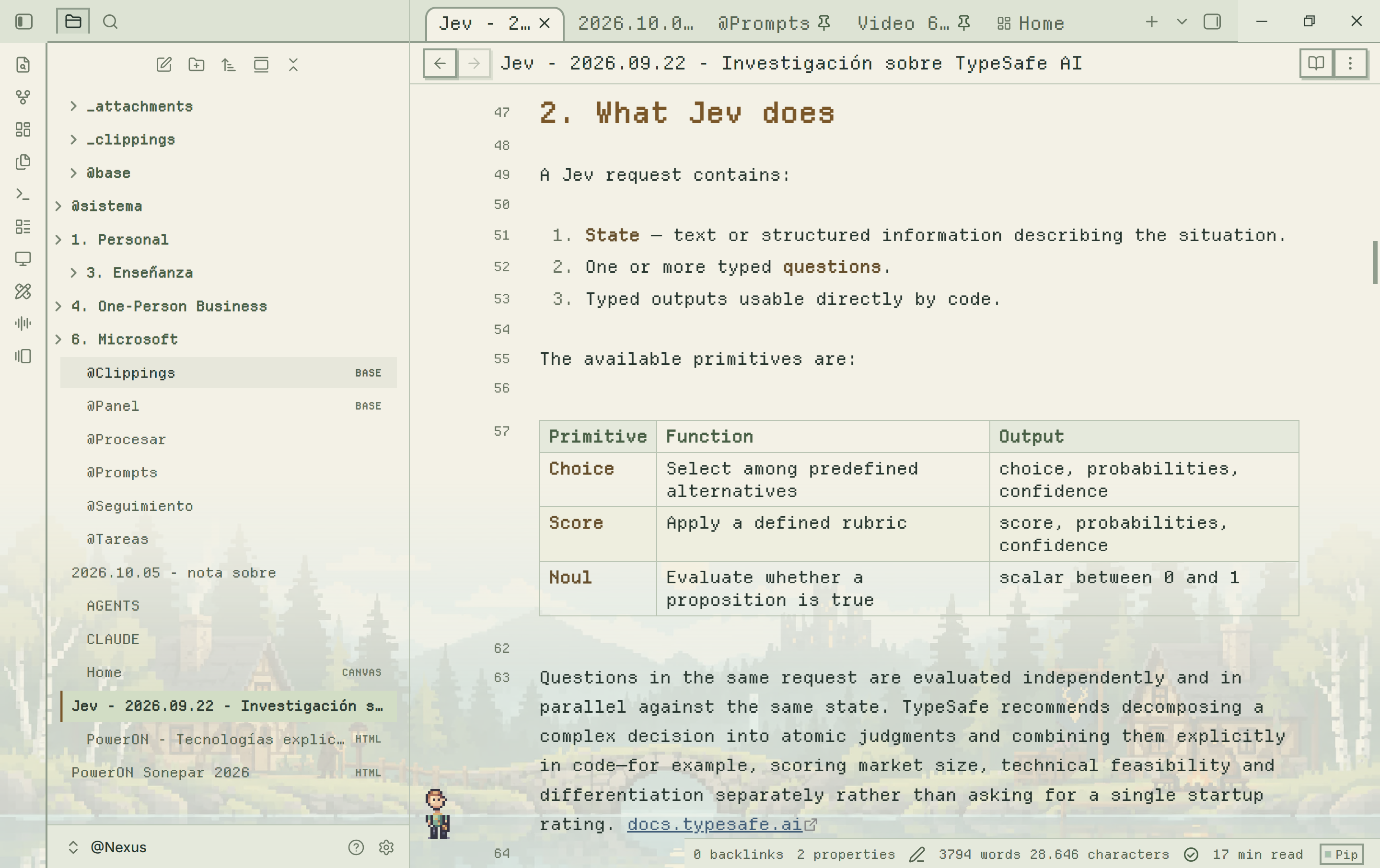 Departure Mono in Lanternwood — light mode with pixel note text and forest scenery