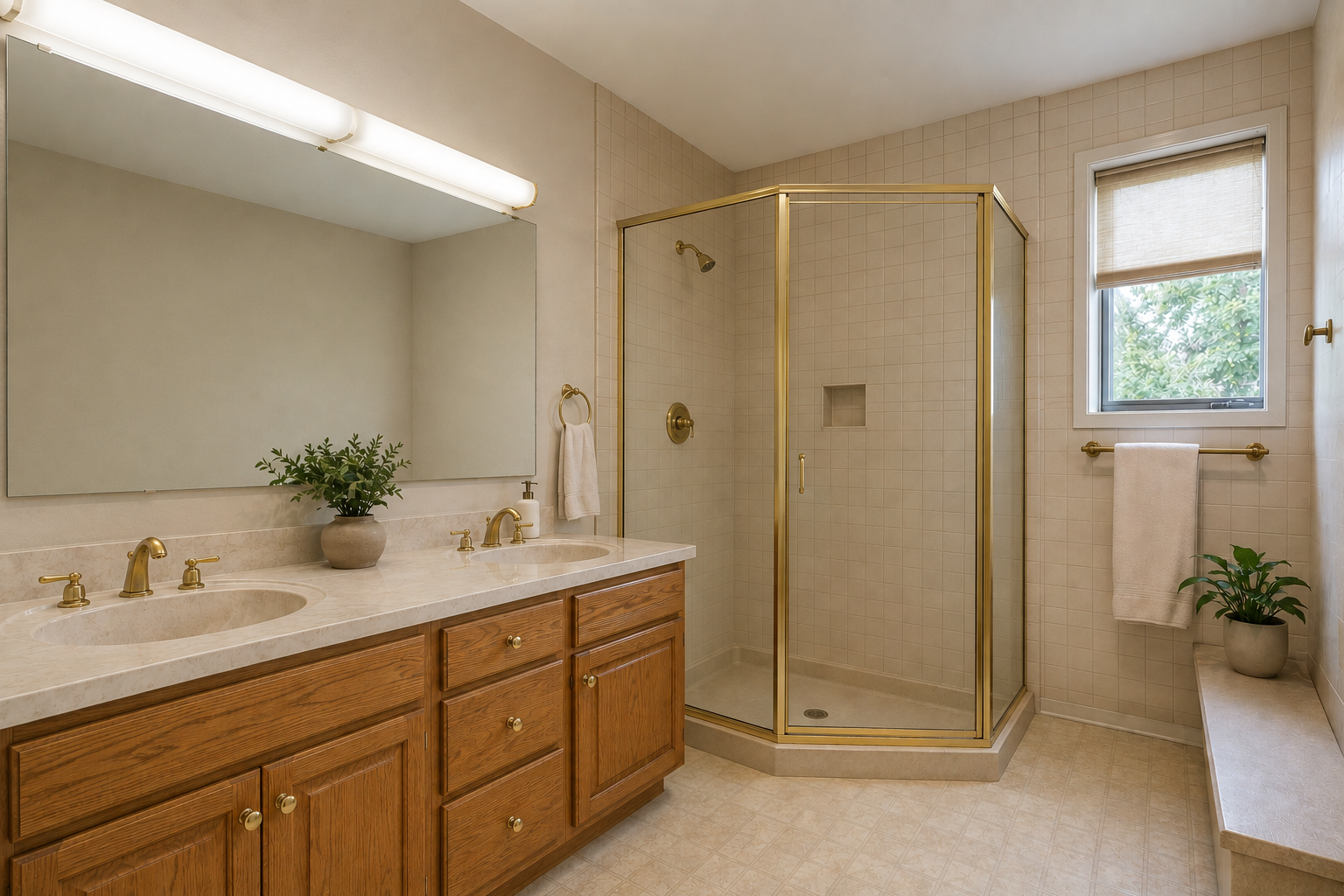 Dated bathroom before remodel