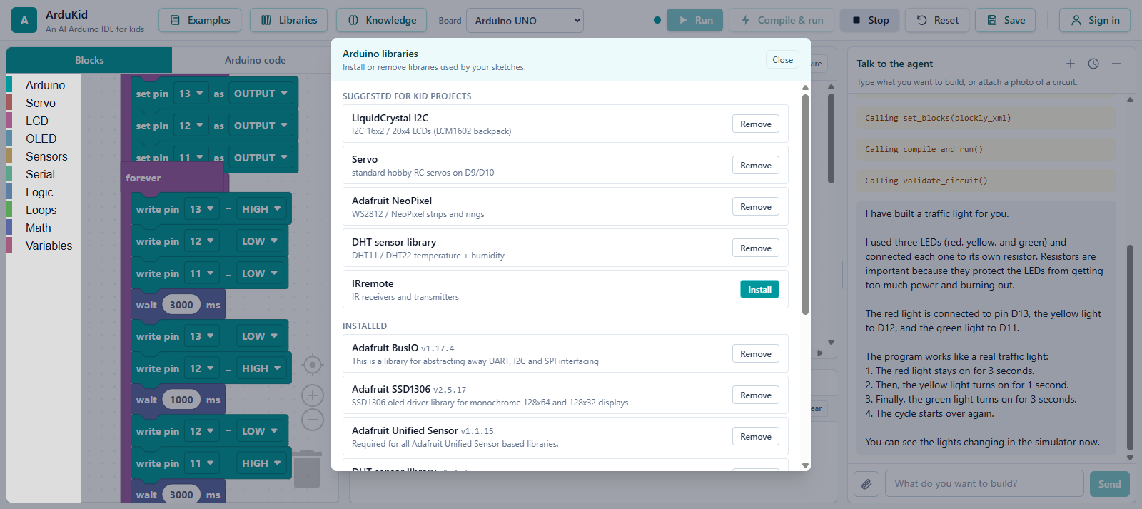 The Arduino library manager