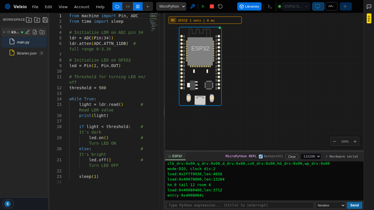 MicroPython on ESP32 with the REPL