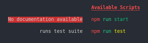 Example output when no documentation is available.