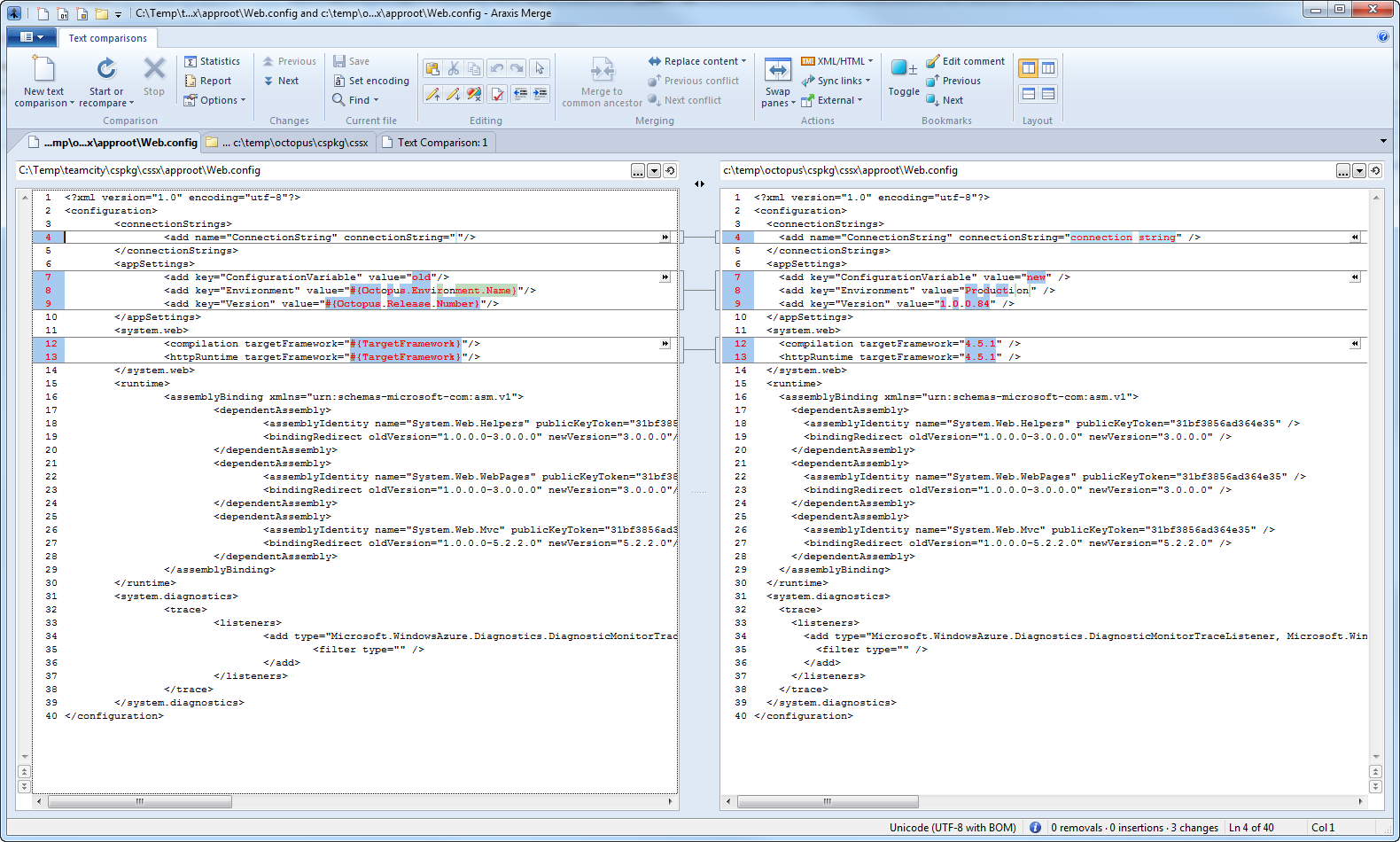 web.config Comparison