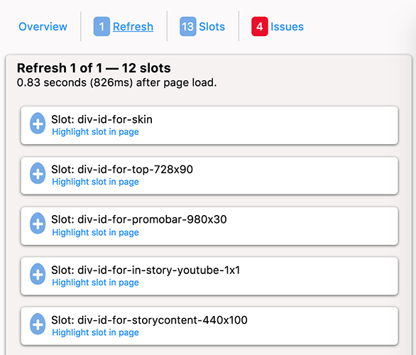 Refreshes panel