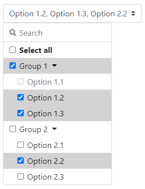 Example of a multiselect. Example of a multiselect.