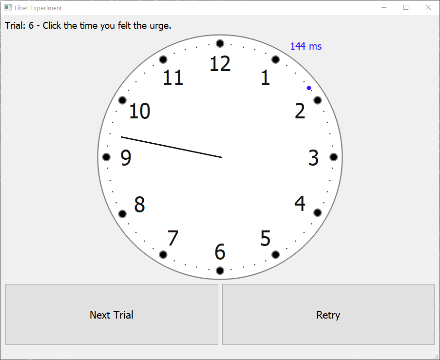 Libet Experiment Screenshot