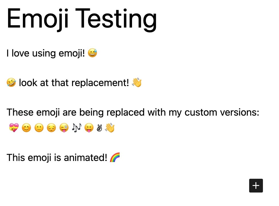 Content Editor showing emojis that will be replaced. Content Editor showing emojis that will be replaced.