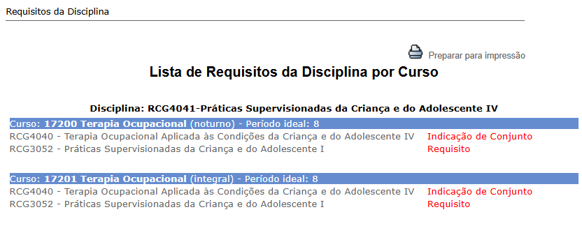 Requisitos de RCG4041 no Jupiterweb